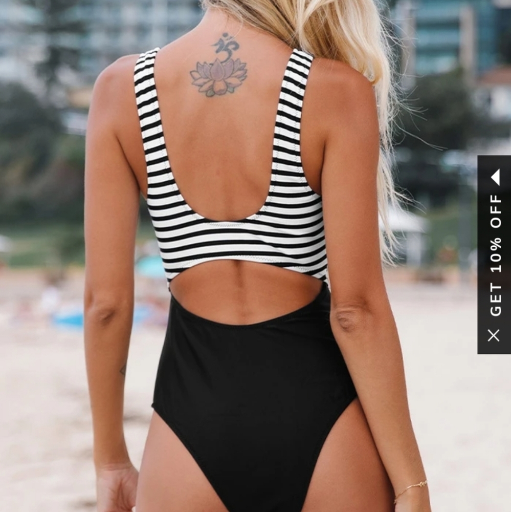 Cupshe Black and White one piece bathing suit